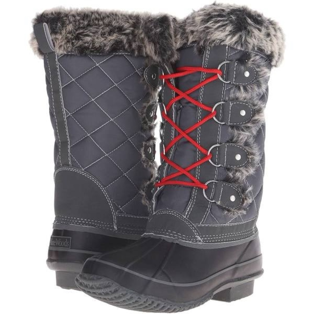 MAINE WOODS NICOLE SNOW RAIN BOOTS GREY NWT SZ 7